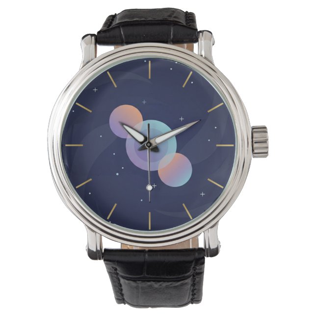 Montre Modern Celestial Galaxy Art Wrist Watch (devant)