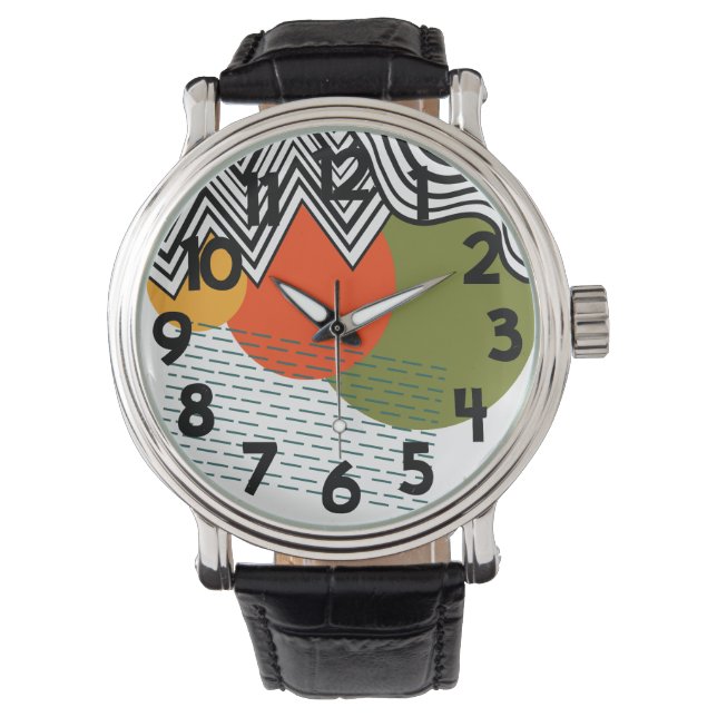 Montre Moderne Abstraite du milieu du siècle (devant)