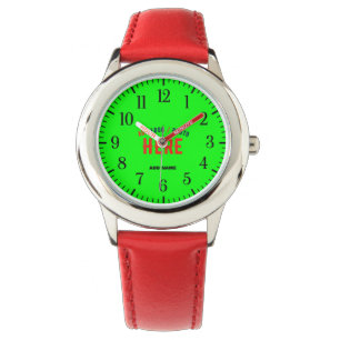 MONTRE MODERNE ET MODERNE PERSONNALISABLE NEON ROUGE MARQ