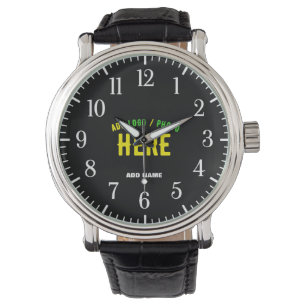 MONTRE MODERNE ET MODERNE PERSONNALISABLE NOIR VÉRIFIÉ