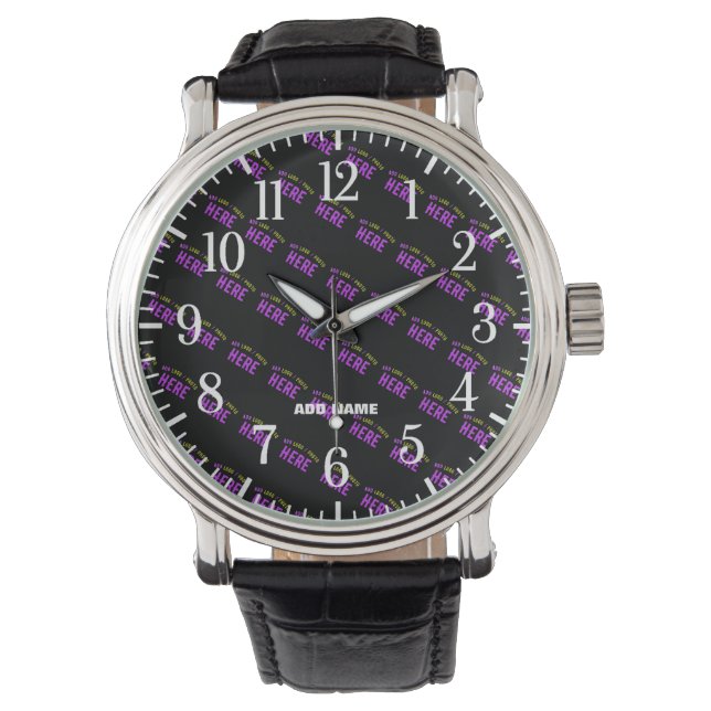 MONTRE MODERNE ET MODERNE PERSONNALISABLE NOIR VÉRIFIÉ (devant)