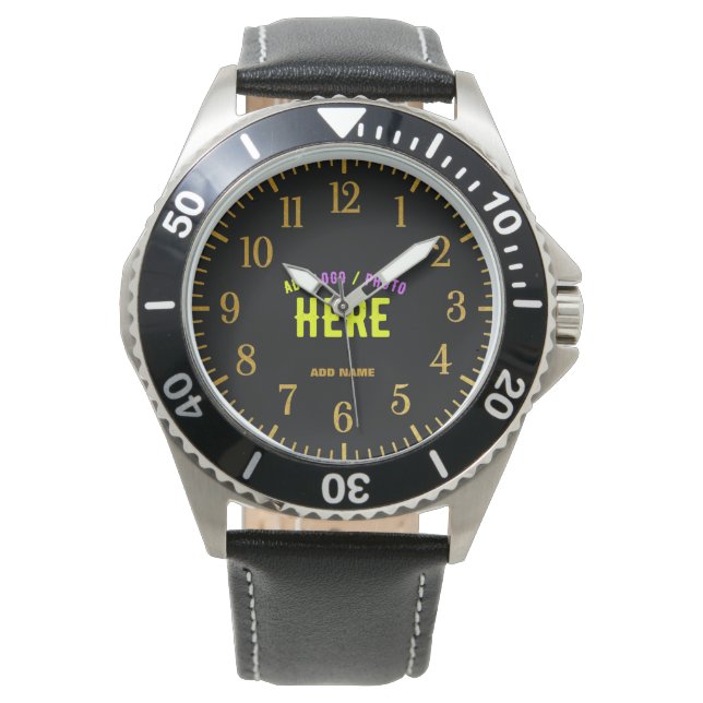 MONTRE MODERNE ET MODERNE PERSONNALISABLE NOIR VÉRIFIÉ (devant)