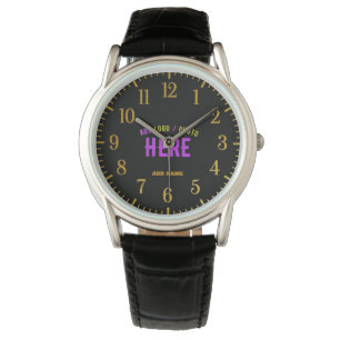 MONTRE MODERNE ET MODERNE PERSONNALISABLE NOIR VÉRIFIÉ