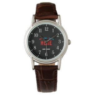 MONTRE MODERNE ET MODERNE PERSONNALISABLE NOIR VÉRIFIÉ