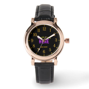 MONTRE MODERNE ET MODERNE PERSONNALISABLE NOIR VÉRIFIÉ