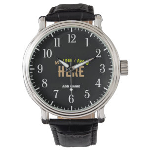 MONTRE MODERNE ET MODERNE PERSONNALISABLE NOIR VÉRIFIÉ