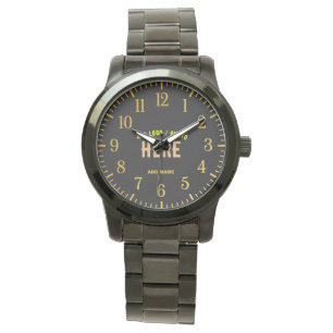 MONTRE MODERNE ET MODERNE PERSONNALISABLE NOIR VÉRIFIÉ