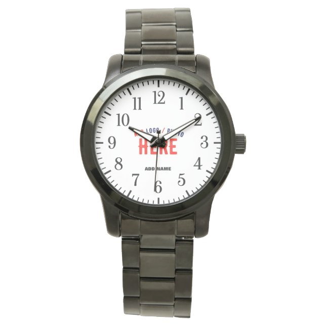 MONTRE MODERNE ET MODERNE PERSONNALISABLE NOIR VÉRIFIÉ (devant)