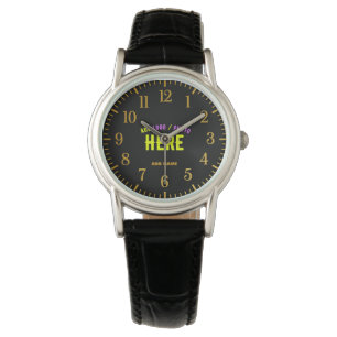 MONTRE MODERNE ET MODERNE PERSONNALISABLE NOIR VÉRIFIÉ