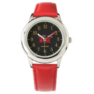 MONTRE MODERNE MODERNE PERSONNALISABLE ROUGE VÉRIFIÉ