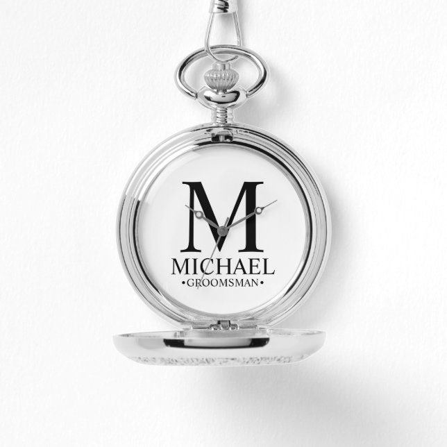 Montre Moderne Nom et Monogramme Personnalisés de Garçon  (Recto)