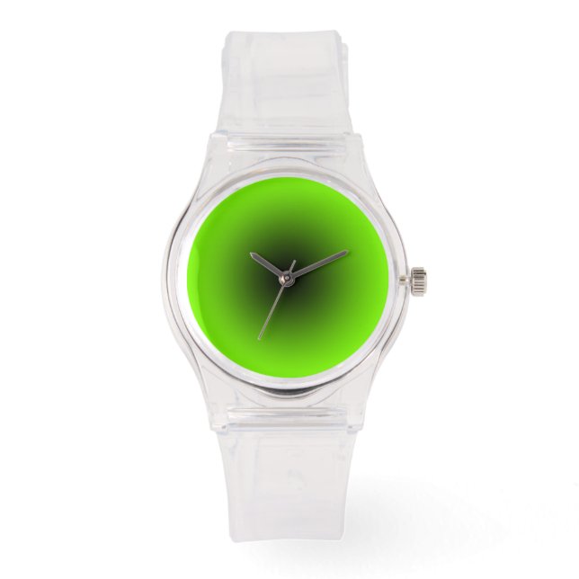 Montre Moderne Transparent avec cadran vert noir et laito (Recto)