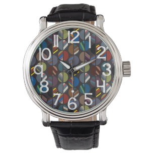 Montre Moitié ovale rayée de la Masculine