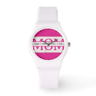 Montre MOM avec 4 enfants nom Fête des mères