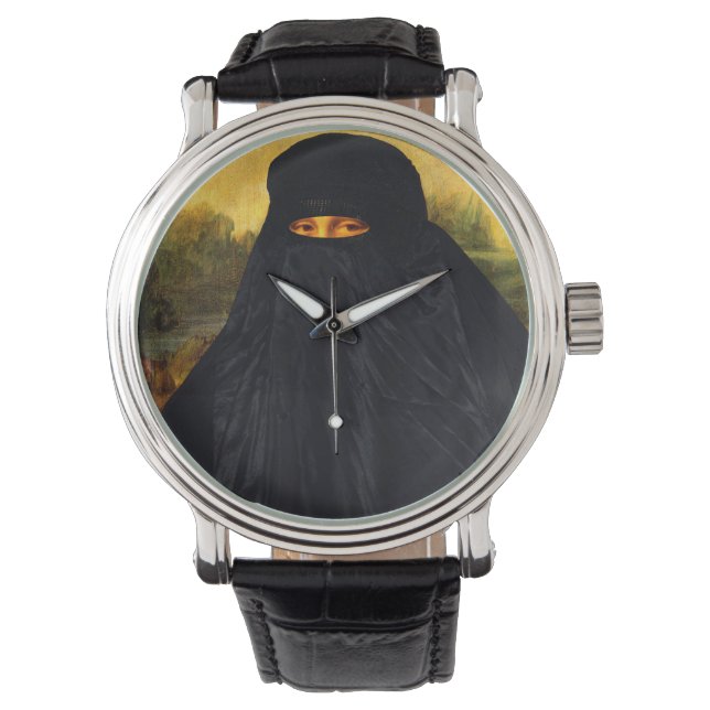 Montre Mona Lisa cachée derrière la burqa (devant)