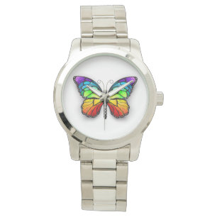 Montre Monarque papillon arc-en-ciel
