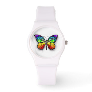Montre Monarque papillon arc-en-ciel