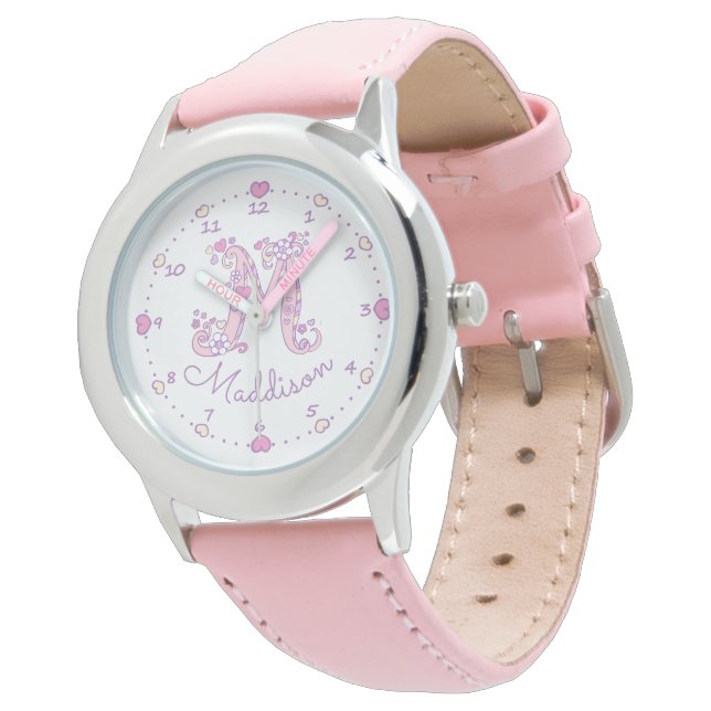Montre Monogram M filles doodletter art Maddison Watch (Incliné)