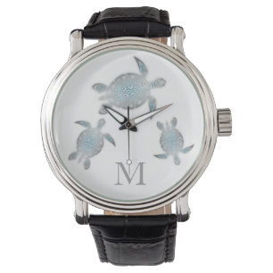 Montre Monogramme argenté de tortues