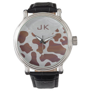 Montre Monogramme Brown et blanc de vache