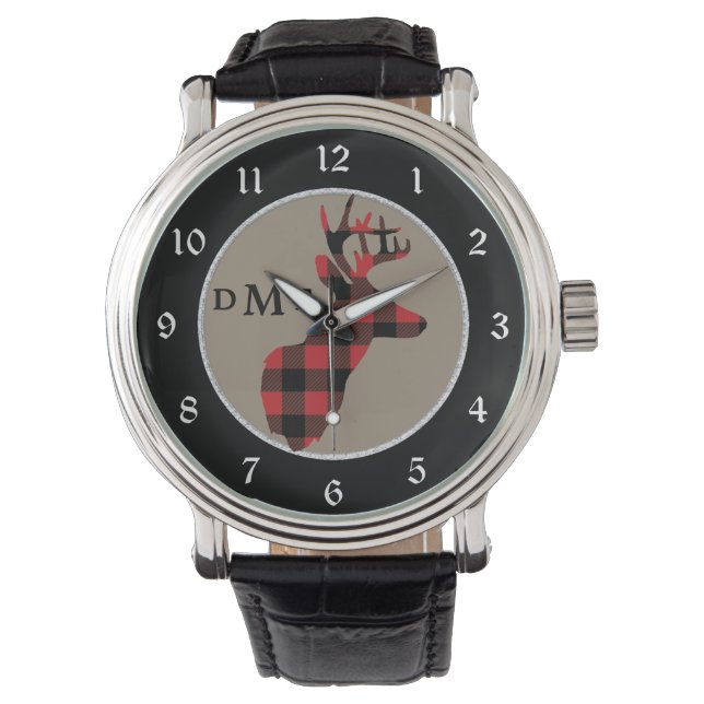 Montre Monogramme de la tête de cerf de Buffalo (devant)