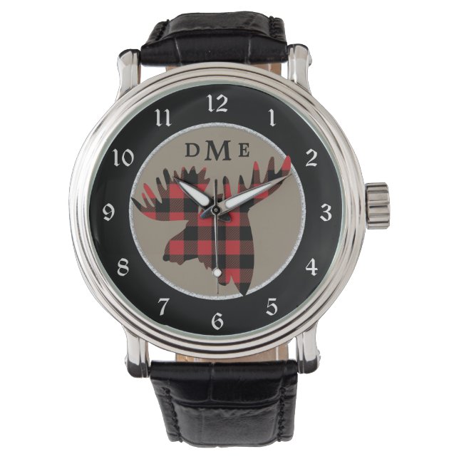Montre Monogramme de la tête d'orignal de Buffalo (devant)