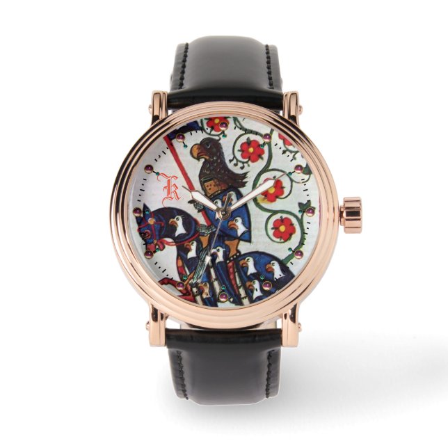 MONTRE MONOGRAMME DE MINIATURE MÉDIÉVALE DE CHEVALIER BLE (Recto)