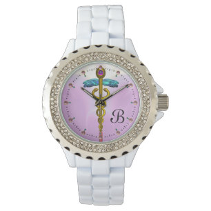 Montre MONOGRAMME D'OR CADUCÉ, Lilac rose
