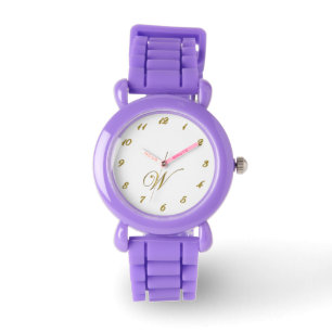 Montre Monogramme d'or Monogramme initial W avec chiffres