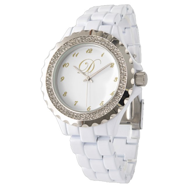 Montre Monogramme d'or Monographie D initiale avec chiffr (Incliné)