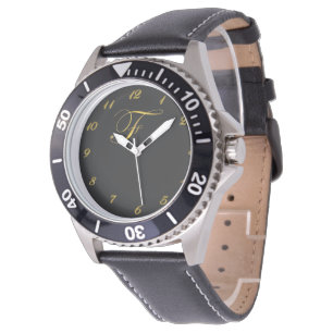 Montre Monogramme d'or Monographie F initiale avec chiffr