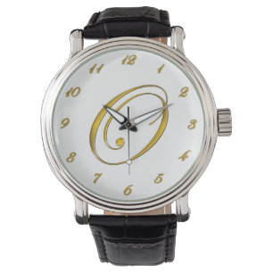 Montre Monogramme d'or Monographie O initiale avec chiffr