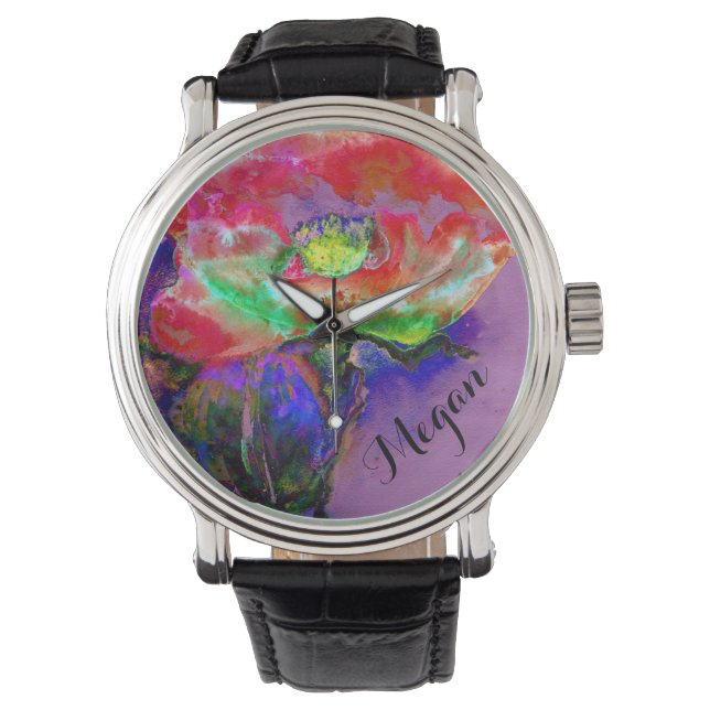 Montre monogramme du Poppy Sunrise (devant)
