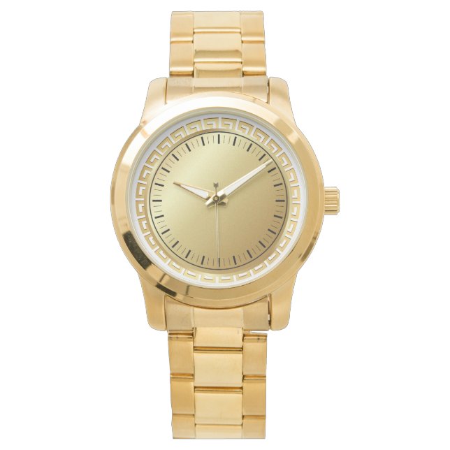 Montre Monogramme Elegant Bracelet en or pour hommes surd (devant)