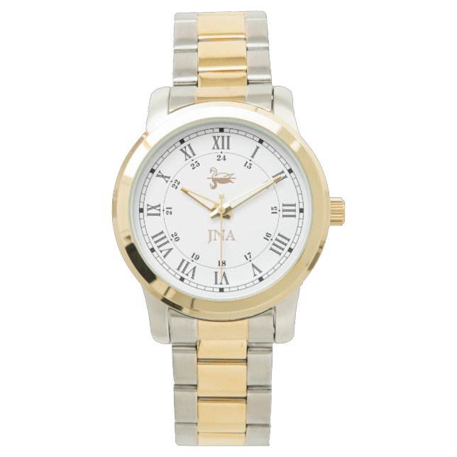 Montre monogramme en chiffres romains classiques (devant)
