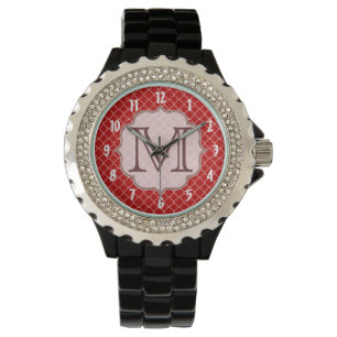 Montre Monogramme en latti rouge Crimson Monogramme Monog