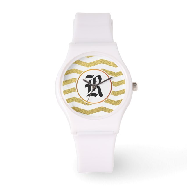 Montre monogramme et chevron (Recto)