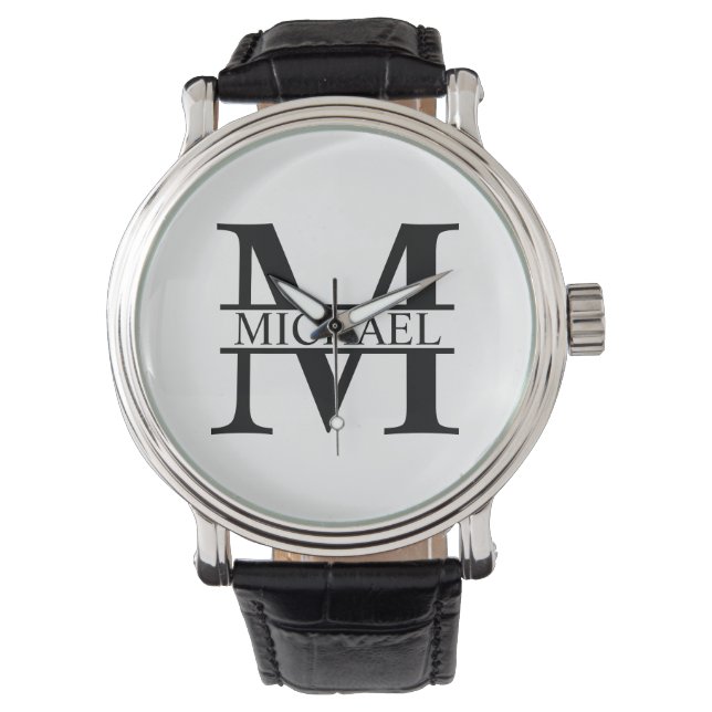 Montre Monogramme et nom personnalisés (devant)