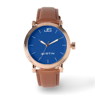 Montre Monogramme et nom Rose Gold bracelet Brown pour ho