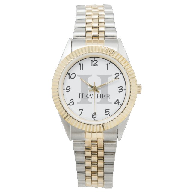 Montre Monogramme féminin Or Deux Tons Et Silver Watch (devant)