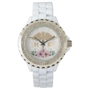 Montre Monogramme Floral Blush et Gold Doctor