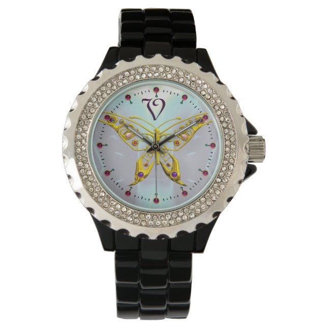 Montre MONOGRAMME HYPER BUTTERFLY, Fractures Bleues Aqua (devant)