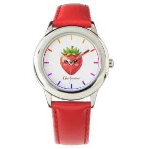 Montre Monogramme jolie fraise kawaii