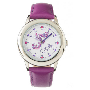 Montre Monogramme lettre F filles personnalisées nom mont