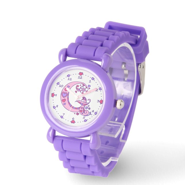 Montre Monogramme lettre G premier doodcoeur filles regar (Angle)