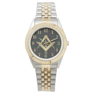 Montre Monogramme maçonnique plaqué foncé
