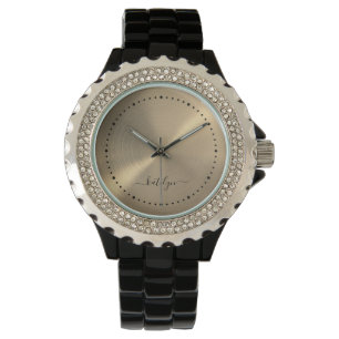 Montre Monogramme métallique Faux Gold