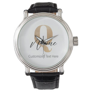 Montre Monogramme Moderne Initiale Q & Nom Personnalisé