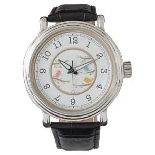 Montre Monogramme moderne Numéros romains noirs classiq
