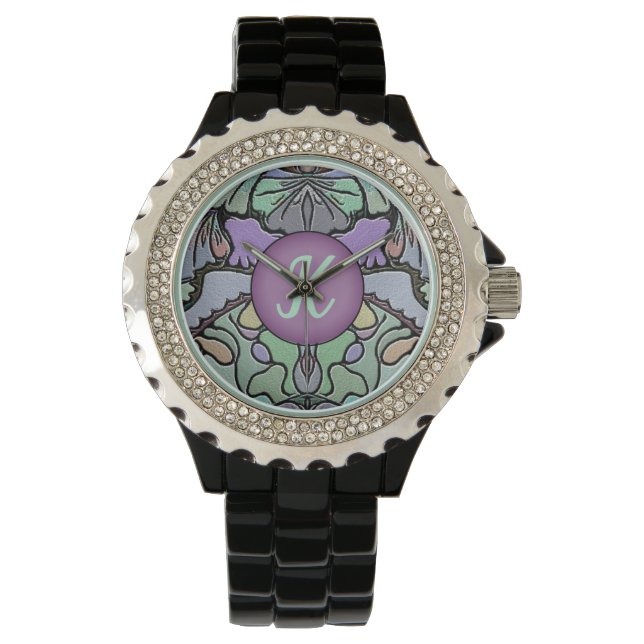 Montre Monogramme Motif Art Déco Orné (devant)